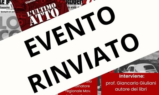 Annullato l’evento del 31 gennaio