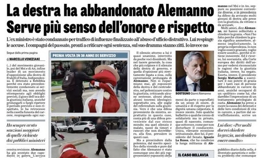 Onore e rispetto sono parole sconosciute a questo centrodestra di governo