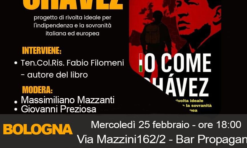 Presentazione di “Io come Chavez” a Bologna, 25 febbraio.